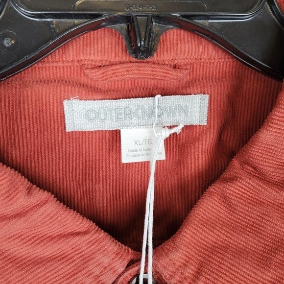 OUTERKNOWN $128 Townes Corduroy Button Shirt Henna Red Long Sleeve Size XL - Picture 13 of 13